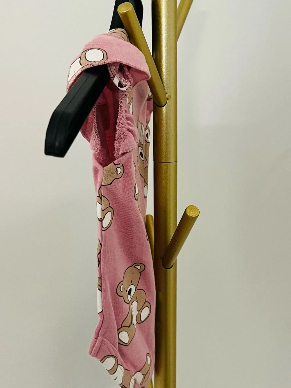 Miniville Pink Teddy Bear Ruffle-Sleeve Baby One-Piece